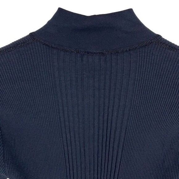 Sugar Products Womens Ribbed Half Button Long Sleeve Knit Top‎ Navy Size XSmall - Picture 4 of 7